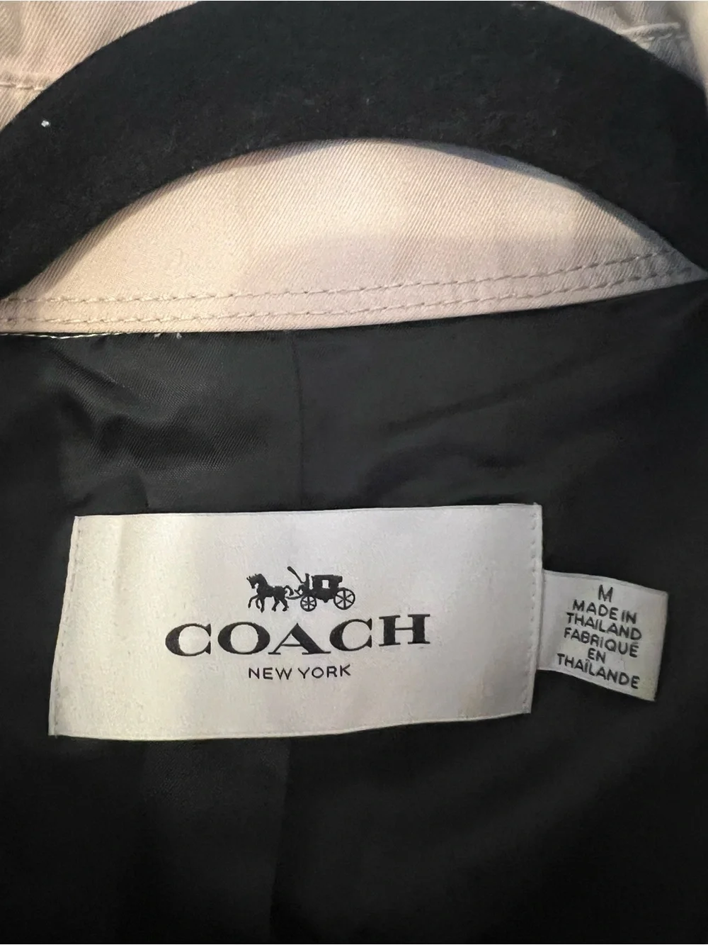 Coach Light Pink Double-Breasted Trench Coat with Belt